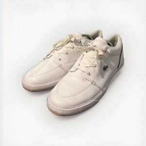 Lacoste Shoes Mens 11 White Leather Bayliss 318 Alligator Logo Everyday Sneakers